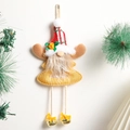 Gnomo natalizio con cappello a righe rosse, corpo in juta e campanellini in metallo - Gnomo di Natale Giallo