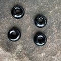 Polished black natural stone rondelle beads 8x14mm with 5mm large hole for DIY jewelry - Black Agate