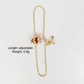 Bracciale a catena regolabile placcato oro con ciondolo a cuore rosso rosa e spada - Stile Rosa che Trafigge il Cuore (B040) / Oro