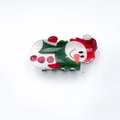 Cute Christmas snowman acrylic hair claw clip in white and red for festive hairstyles - Snowman