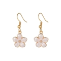 Minimalist daisy drop earrings with gradient pink petals and golden stamen detail - YB241 / Gradient Pink