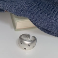 Silver 925 wide open ring with matte finish and CHANCE engraving for women - Wide Band Ring with CHANCE Lettering (JZ1214) / Adjustable Open / Silver