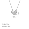 Detail view of silver heart pendant with size measurements 2.5cm by 2.7cm and weight - [XKN6170] Heart Necklace Steel
