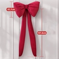Large red velvet decorative bow for wedding and party backdrops, 45.7cm wide - Red Large Bowknot