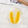 9cm crystal ball ornament with dried yellow wheat ears on soft white knit background - Wheat Ear Ball 9cm (Gift Box)