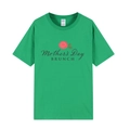 Green Mother's Day T-shirt with red rose print and Mother's Day Brunch text - XS / Tops / Green