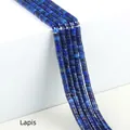 Deep blue Lapis Lazuli cylinder tube beads with natural golden pyrite flecks - 2x4mm Spacer Beads (Approx. 150 Beads/Strand) / Lapis Lazuli