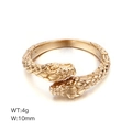 Golden hip-hop snake ring for men with 10mm width and 4g weight specifications - US 6