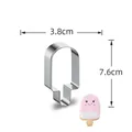 Popsicle shape stainless steel cookie cutter with dimensions 7.6cm by 3.8cm - Popsicle Type B