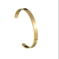 Minimalist gold-plated stainless steel C-shaped open bangle with high mirror polish finish - 8mm / Gold