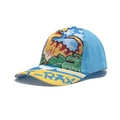 Casquette de baseball bleue pour enfants avec imprimé dinosaure et visière jaune - T-Rex Bleu Clair