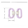 Macro view of purple enamel connector with rhinestones and stainless steel specs - Purple Enamel Rhinestone Connector