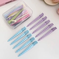 Colorful seamless duckbill hair clips set in a transparent storage box for hairstyling - 5 Blue + 5 Purple (Boxed + Certificate)