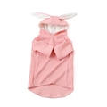 Pink ribbed pet hoodie with cute white bunny ears and soft coral fleece fabric - XS / Pink Bunny Ears Hoodie