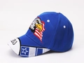Royal blue baseball cap with eagle embroidery and USA side stitching for men - 56-58cm, Adjustable / Style #16-Blue White USA Eagle / Sapphire Blue