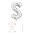 Silberner Buchstaben-S-Folienballon 16 Zoll für Geburtstagsparty mit Verpackung - Buchstabe S / Silber