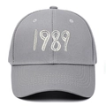 Cappellino da baseball classico in cotone grigio strutturato con ricamo 1989 bianco - Grigio