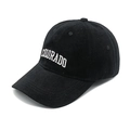 Detail of Colorado letter embroidery on a black washed cotton baseball cap - M (56-58cm) / Black
