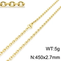 18k gold plated stainless steel O-chain necklace 450mm x 2.7mm with lobster clasp - 2.7mm / 45cm
