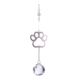 Hollow metal paw print memorial wind chime pendant with faceted crystal ball drop - Paw Print Pendant