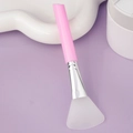 Pink handle silicone face mask brush with white applicator on a ceramic tray - Slanted Tail Style B / Pink