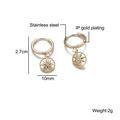 18K IP gold plated stainless steel hoop earrings with sparkling starburst charm detail - Rhinestone Starburst Style (E00366G)