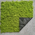 Artificial silk moss mat with vivid green fiber texture and flexible black backing - 0.5x1m / Light Color