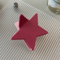 Star-shaped hair claw clip in vibrant rose red and pink plastic for women hair styling - Pink Color Block Star Claw Clip