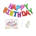 Colorful 16-inch Happy Birthday foil letter balloon set with stars and heart patterns - Candy Color Polka Dot Happy Birthday