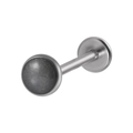 Σκουλαρίκι labret από ατσάλι με επίπεδη βάση και σκούρο γκρι glitter ένθετο - 0.8x6x4mm / Αστραφτερό Μαύρο Γκρι
