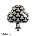 Black club suit playing card foil balloon for casino parties size 54x70cm - Poker Club
