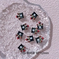 Detail view of 10x12mm resin Halloween castle charms for nail art decorations - YD-696# Castle Shape