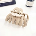 Matte beige pumpkin hair claw clip for women featuring a strong metal spring - 9.5CM / Milk Coffee