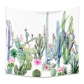 Bohemian tapestry featuring watercolor cactus and succulent plants for room wall decor - 73X95CM (Cross-border Brushed) / ZJ623-44/White Watercolor Cactus