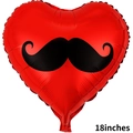 18 inch red heart foil balloon with black mustache pattern for Father's Day decoration - 18 inch Father's Day Round Balloon F3114