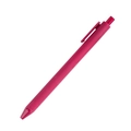 Pink matte plastic retractable ballpoint pen with a minimalist design and side clip - Burgundy