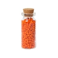 Perline di vetro arancioni da 3mm in bottiglia trasparente con tappo di sughero - Rosso Arancio