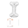 Silberner 16-Zoll Folienballon Buchstabe I für Geburtstage mit Papierkartenverpackung - Buchstabe I / Silber