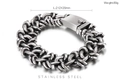 Pulsera de cadena gruesa de acero inoxidable para hombre acabado en plata vintage - Estilo de Cadena Trenzada (KB82293-BD)