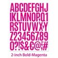 Dettaglio di adesivi magenta da 2 pollici con lettere e numeri per diari e scrapbooking - Magenta