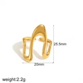 Dettaglio dell'anello ondulato in acciaio inossidabile placcato oro 18k con misure - Stile Onda Astratta (TR4343) / Oro