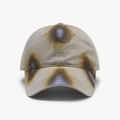 Washed color-block baseball cap in khaki with vintage purple splash pattern - Khaki