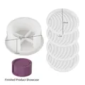 Silikonform-Set für gestreifte Untersetzer und Box mit detaillierten Maßangaben - Rundes Untersetzer-Set