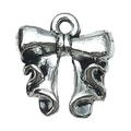 Antique silver hollow bow alloy charm pendant for DIY jewelry making accessories - 1pc Wavy Bow 13x11mm