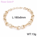 Bracciale infinito in oro rosa con chiusura a moschettone, lungo 180mm e largo 8mm - Bracciale / Oro rosa