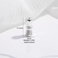 Connettore a tamburo in argento S925 con dimensioni 11,1mm di altezza e 5mm di larghezza - Stile E Argento 5*11,1mm