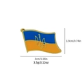 Oekraïne vlag speld met gouden drietand embleem, emaille legering badge 3x1,9cm - Oekraïne Vlag met Embleem (C2254)