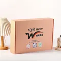 Pink rectangular gift box with style wave logo for ethnic shawl wrap and scarves - Gift Box (Large) / 135x155cm