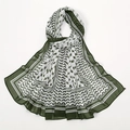 Detail of green plaid chiffon scarf showing lightweight fabric texture and pattern - 180*70cm / VS744-Green