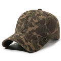 Gorra de béisbol de camuflaje clásica en lona lavada con diseño de copa suave ajustable - Ajustable / Café